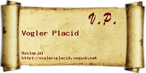 Vogler Placid névjegykártya